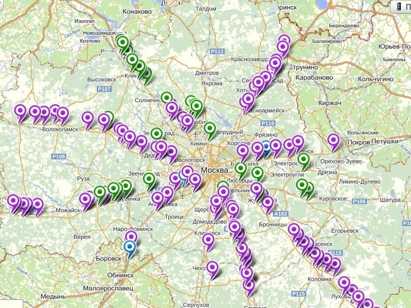 Карта стоянок для автодомов в россии